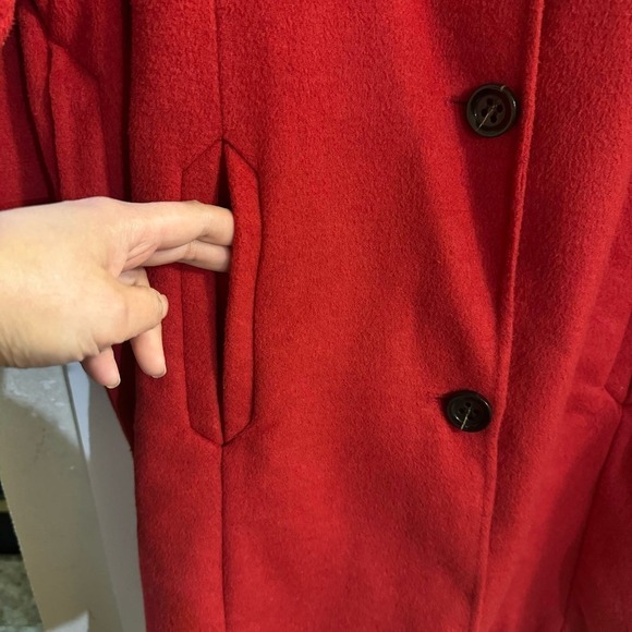 Anthropologie Elevenses Brienne  Red Oversized Wool Blend Coat Size MP - Picture 8 of 11